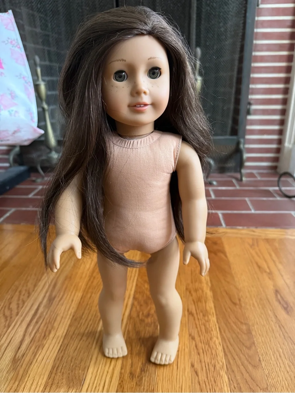 American Girl doll with freckles